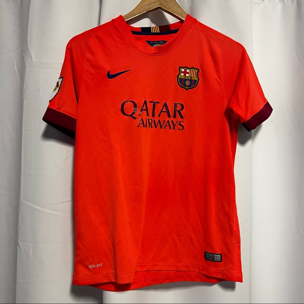 FC Barcelona Jersey Authentic 2014-15 Third Kit Orange Nike Youth …
